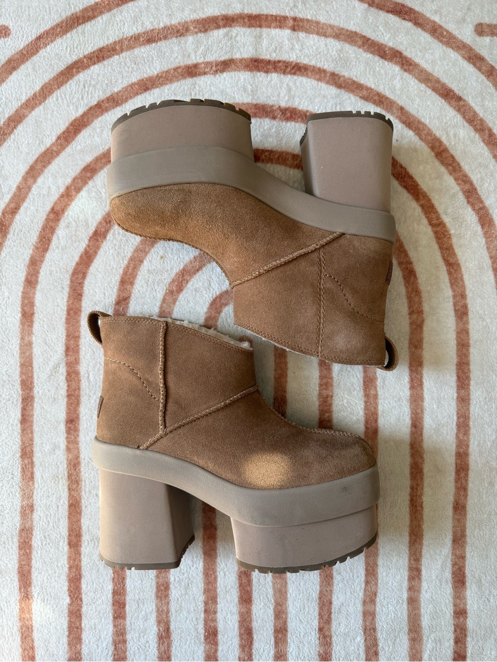 UGG Chestnut Platform Block Heel Boots